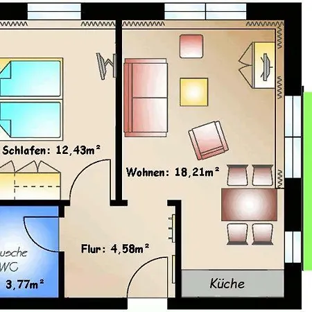 Apartment 14 Im Haus Huehnergott - 4 Personen, Parkplatz Inclusive